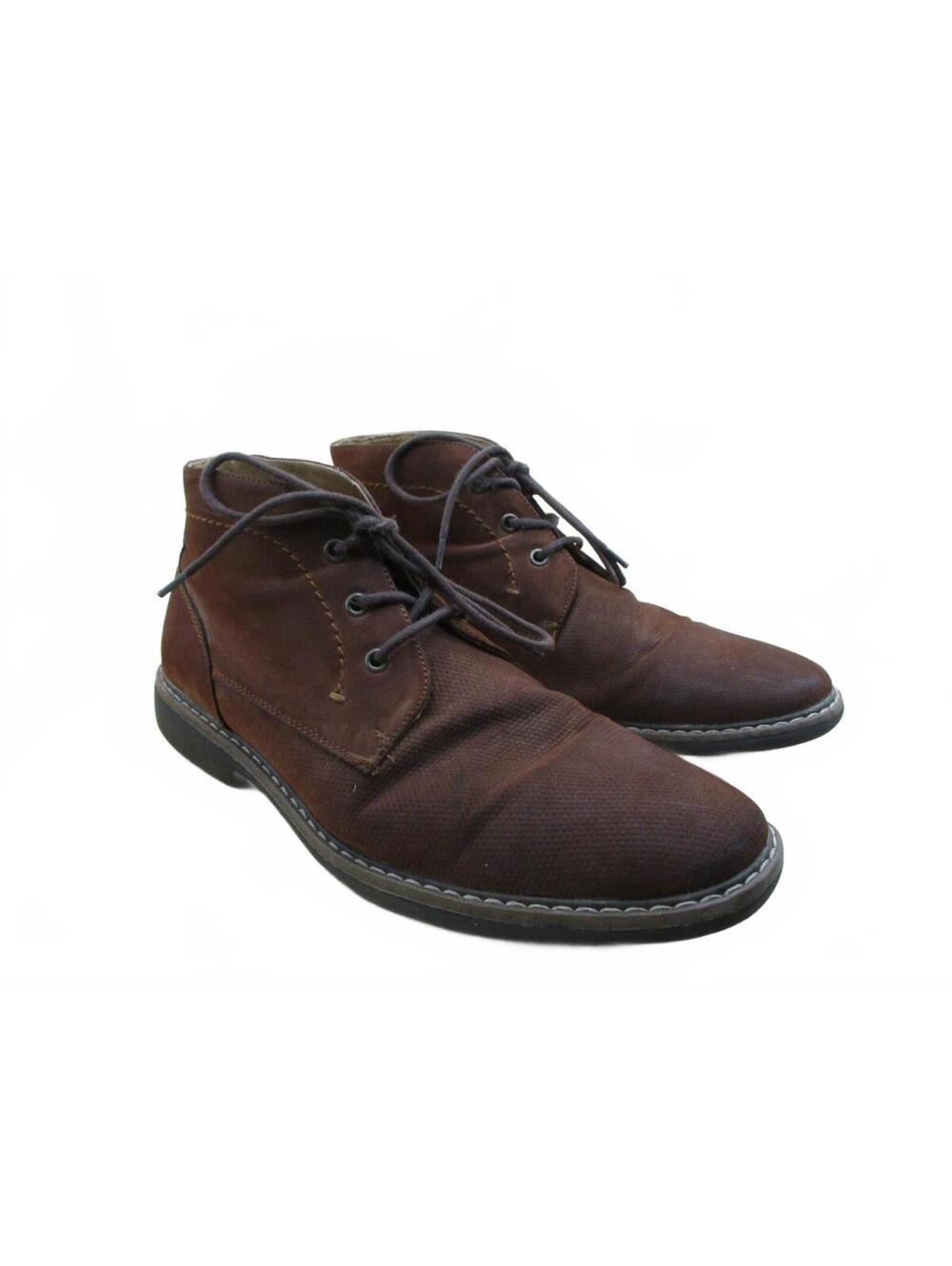 Kenneth Cole Reaction Brown Chukka Boots Mens Size 9 M Lace Up Ankle Dress Shoes